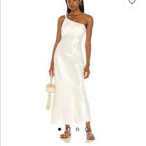House of Harlow x Sofia Richie ivory asymmetrical dress